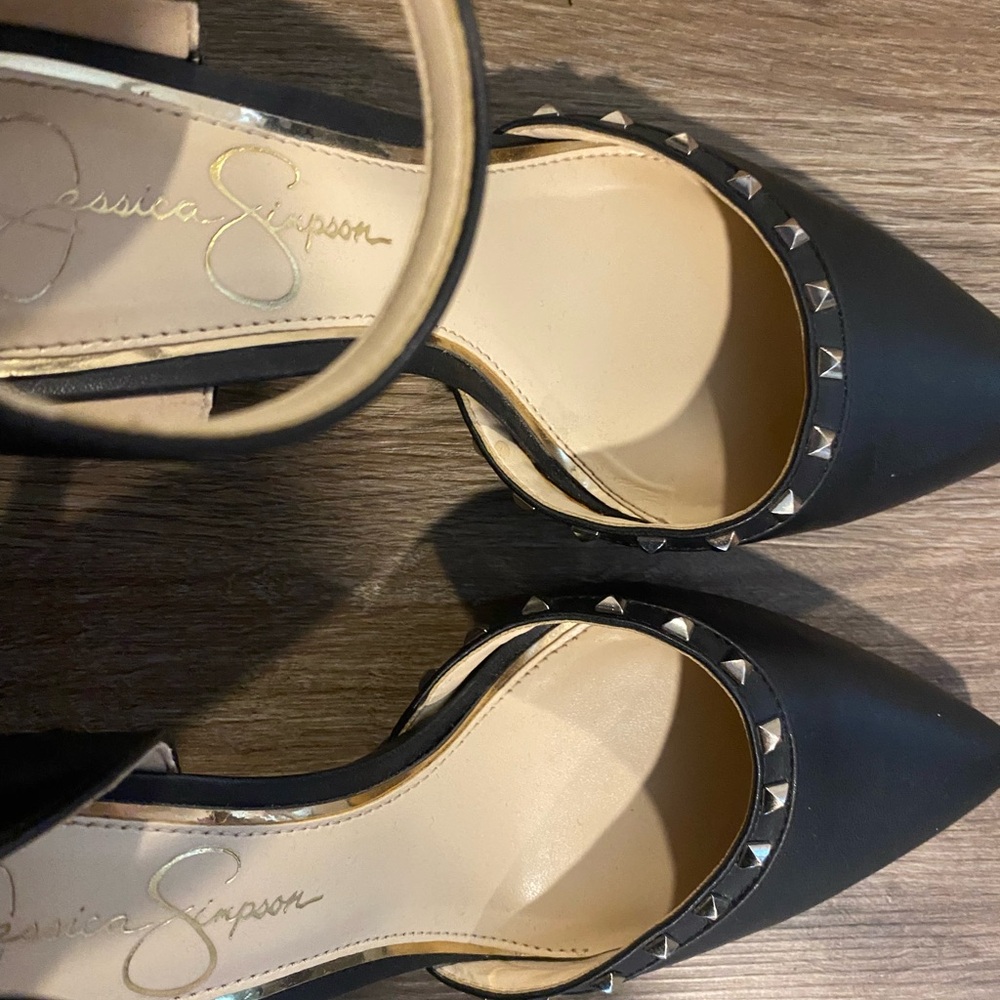 Jessica Simpson Black Studded Women's Heels - Picture 3 of 5